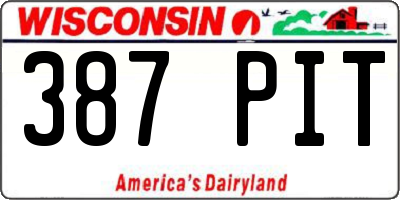 WI license plate 387PIT