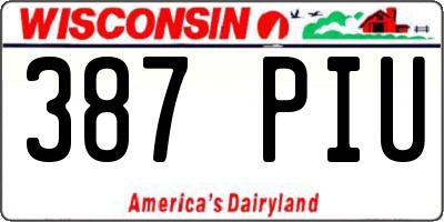 WI license plate 387PIU