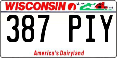 WI license plate 387PIY
