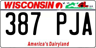 WI license plate 387PJA