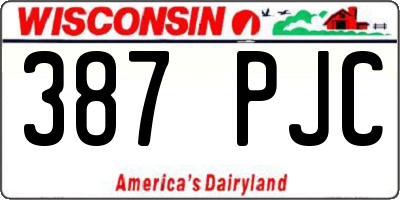 WI license plate 387PJC