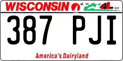 WI license plate 387PJI