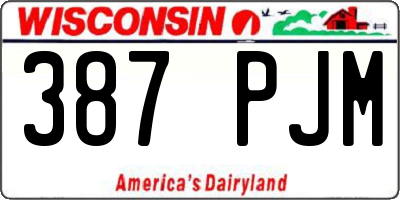 WI license plate 387PJM