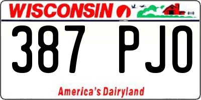 WI license plate 387PJO