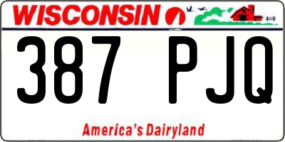 WI license plate 387PJQ