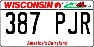 WI license plate 387PJR