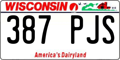 WI license plate 387PJS