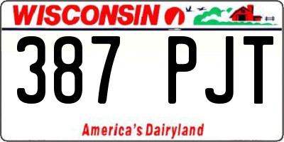 WI license plate 387PJT