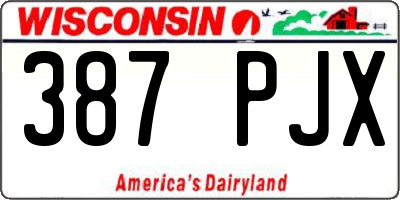 WI license plate 387PJX