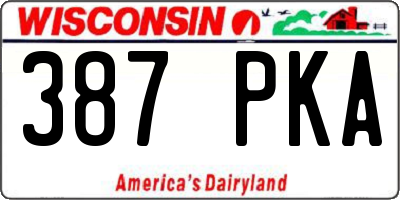 WI license plate 387PKA