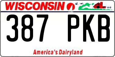 WI license plate 387PKB