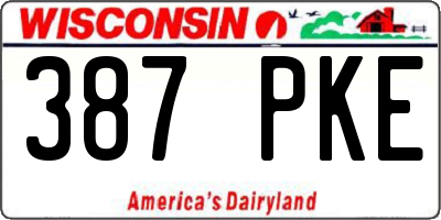 WI license plate 387PKE