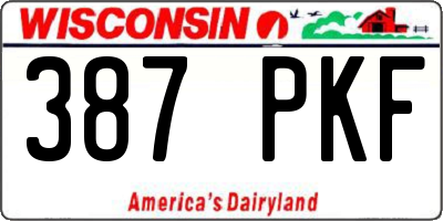 WI license plate 387PKF