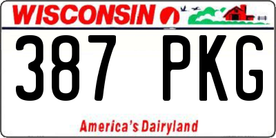 WI license plate 387PKG