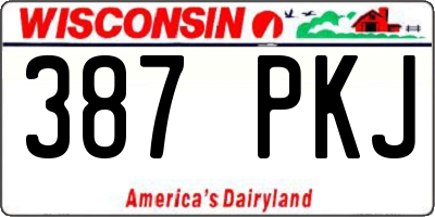 WI license plate 387PKJ