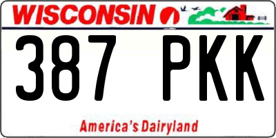 WI license plate 387PKK