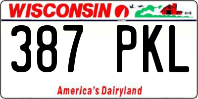 WI license plate 387PKL