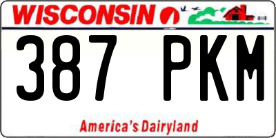 WI license plate 387PKM