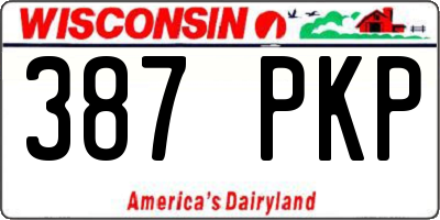 WI license plate 387PKP