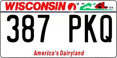 WI license plate 387PKQ