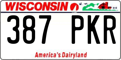 WI license plate 387PKR