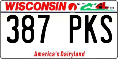 WI license plate 387PKS