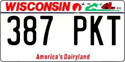 WI license plate 387PKT