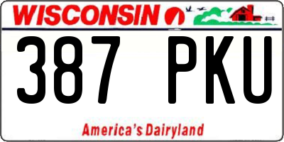 WI license plate 387PKU