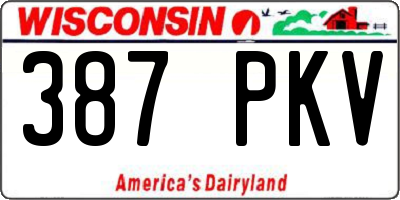 WI license plate 387PKV