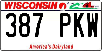 WI license plate 387PKW