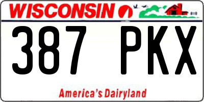 WI license plate 387PKX