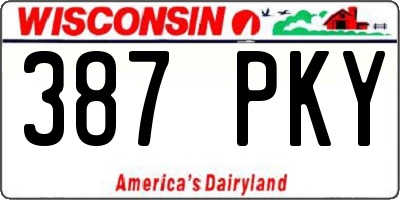 WI license plate 387PKY