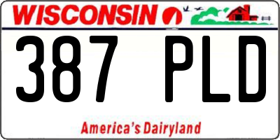 WI license plate 387PLD
