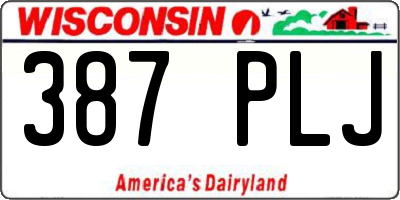 WI license plate 387PLJ