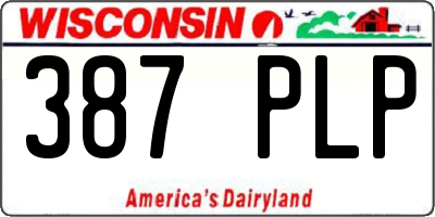 WI license plate 387PLP