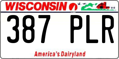 WI license plate 387PLR