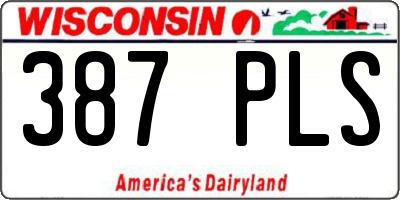 WI license plate 387PLS