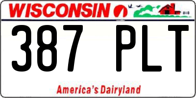 WI license plate 387PLT