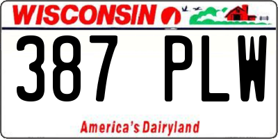 WI license plate 387PLW