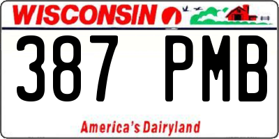 WI license plate 387PMB