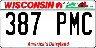 WI license plate 387PMC