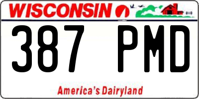 WI license plate 387PMD