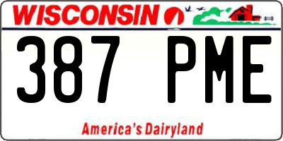 WI license plate 387PME