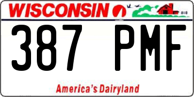 WI license plate 387PMF