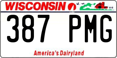 WI license plate 387PMG