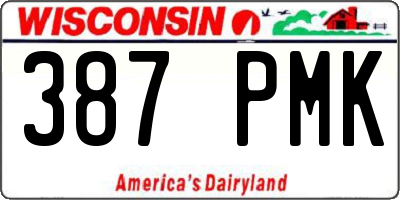 WI license plate 387PMK