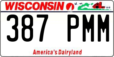 WI license plate 387PMM