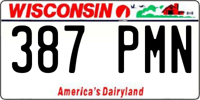 WI license plate 387PMN