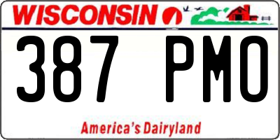 WI license plate 387PMO