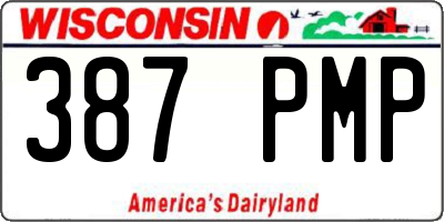 WI license plate 387PMP